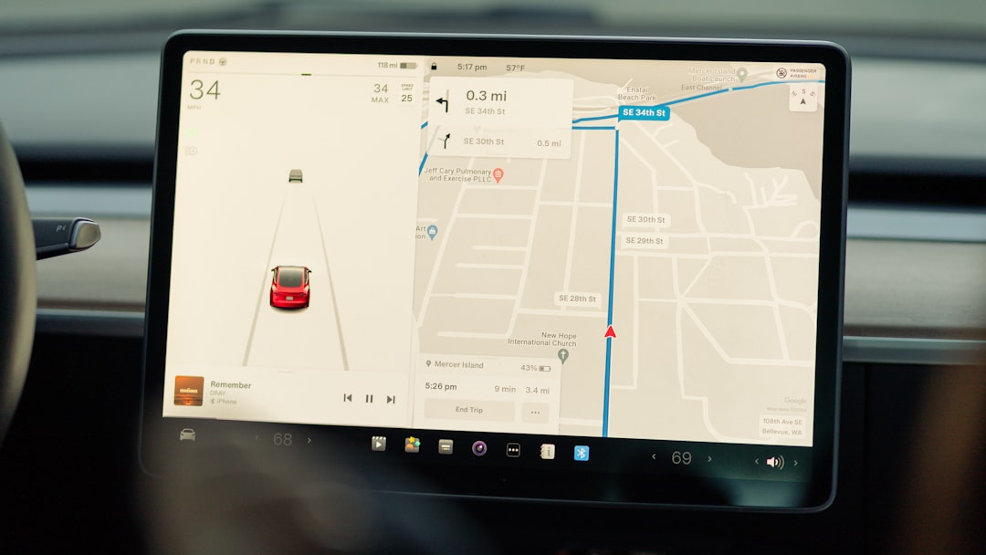 car interior touchscreen
