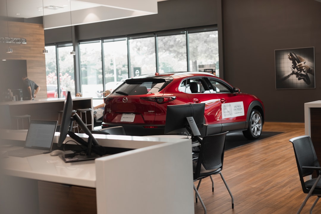 Car finance paperwork at a dealership