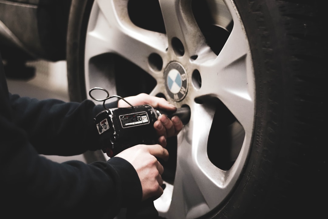 Mechanic servicing a car